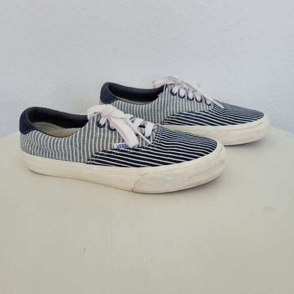 VANS Womens Vault x Mount Vernon Mills Era 59 VLT LX Blue & White Canvas Size 9 - Picture 4 of 8